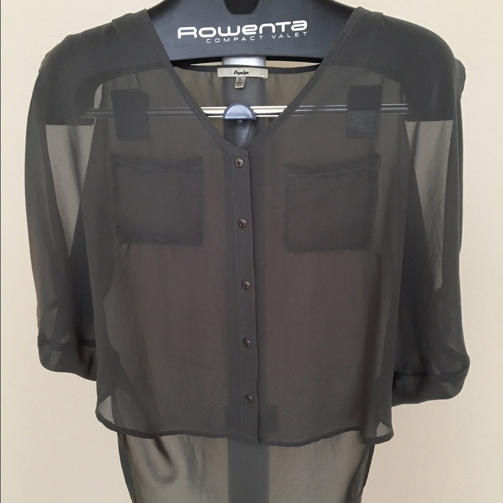 3 for $15! Olive Papaya short sleeve shirt, S
